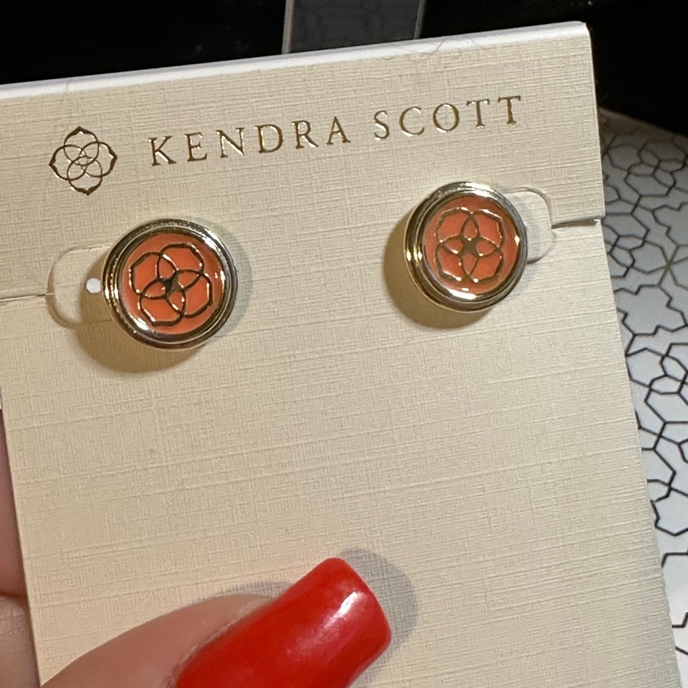 Kendra Scott Gold Enamel Dira Earrings